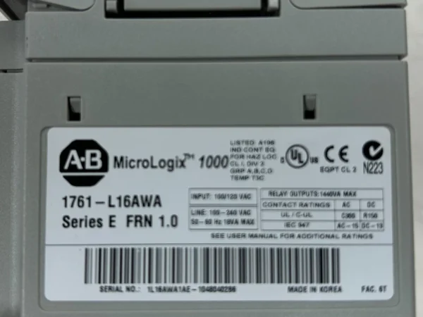 Allen Bradley MicroLogix 1000 1761 - L16AWA PLC