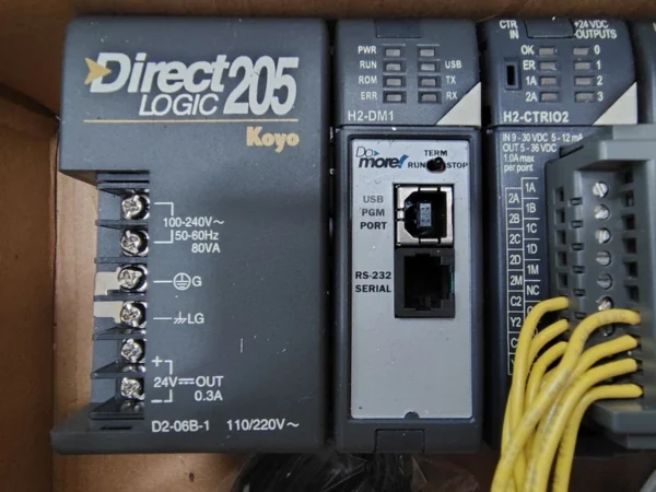 DirectLogic 205 Koyo PLC system with H2-DM1 H2-CTRIO2 D2-08ND3 D2-08TR D2-06B-1
