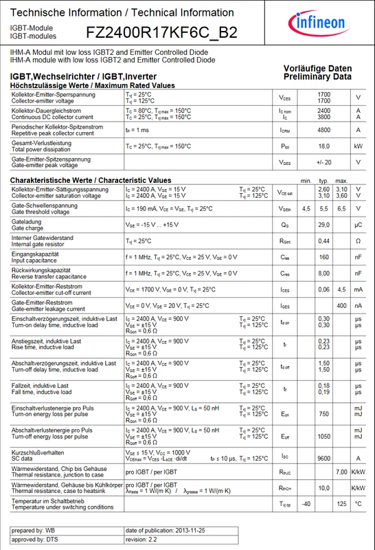 New Quality Guarantee 100% INFINEONEUPEC FZ2400R17KF6C-B2