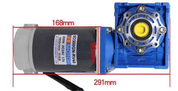New 300W DC Geared Motor NMRV Worm Gear Reducer Gearbox Speed Reducer DC12V24V