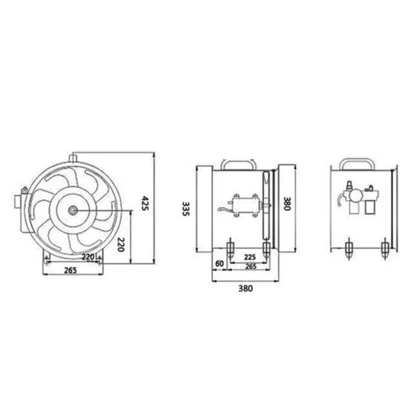 12 Inch Explosion-proof Pneumatic Blower BSTQ-300mm Mobile Pneumatic Exhaust Fan