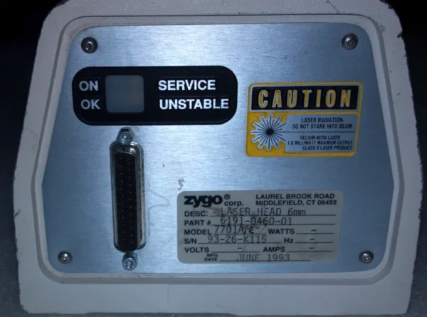 Zygo Laser Head 6mm Model: 7701AE  Part #:6191-0460-01