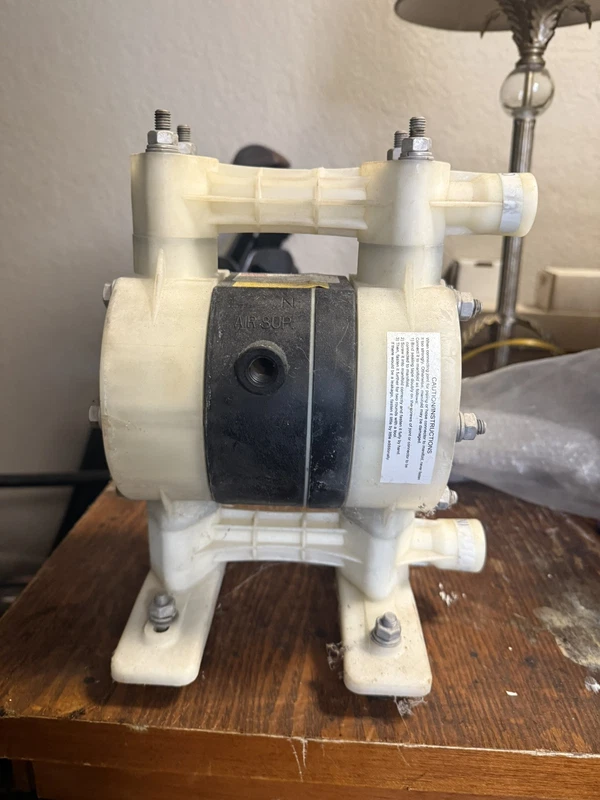 Dayton 6Py34 Double Diaphragm Pump, Polypropylene, Air Operated, Used, Working.