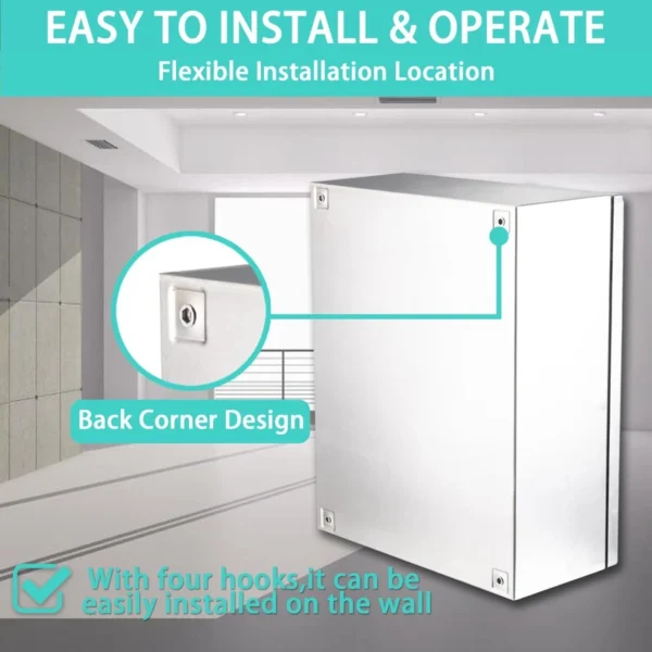 24x16x8" 304 NEMA 4X Stainless steel Electrical Box IP66 Waterproof Dustproof 5 24x16x8" 304 NEMA 4X Stainless steel Electrical Box IP66 Waterproof Dustproof