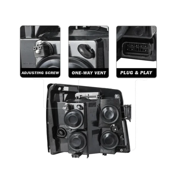 HIDXenon Headlight Assembly Compatible with 2003-2006 Cadillac Escalade Proj...