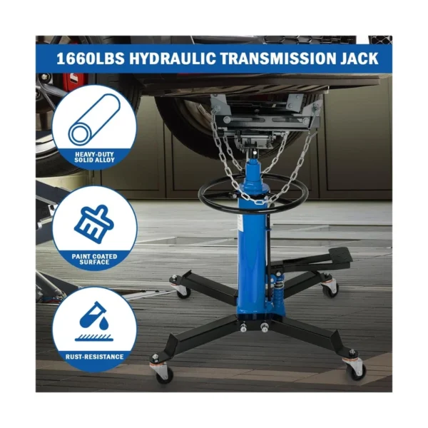 1600lbs Transmission Jack, High Lift Hydraulic Telescopic Jack, 2 Stage Adjus... 4 1600lbs Transmission Jack, High Lift Hydraulic Telescopic Jack, 2 Stage Adjus...