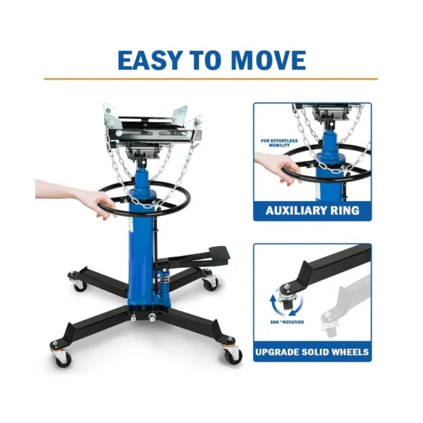 1600lbs Transmission Jack, High Lift Hydraulic Telescopic Jack, 2 Stage Adjus... 5 1600lbs Transmission Jack, High Lift Hydraulic Telescopic Jack, 2 Stage Adjus...