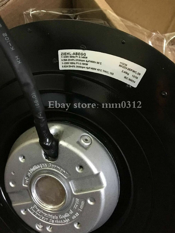 ZIEHL-ABEGG RH22V-2EP.WC.2R 230V 0.59A 0.14KW fan