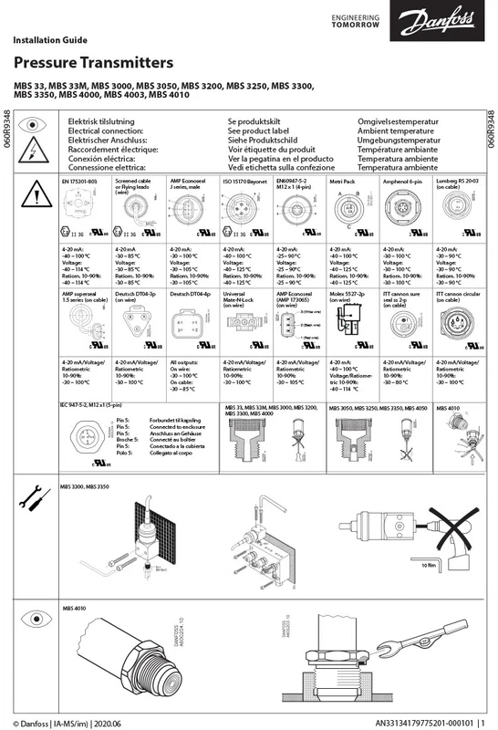 Brand New Original Danfoss MBS3000 060G1455 Pressure Sensor