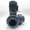 2" UPVC Pipe ID 63MM Three Way L Port Pneumatic Ball Valve Double Acting