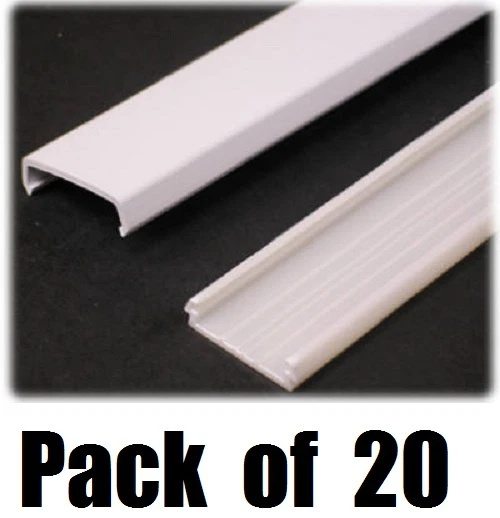 (20) Wiremold NMW1 5' ft White Electrical Wire Cable 2 Part Channel Raceway