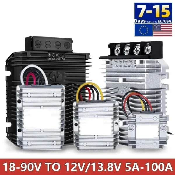 DC DC Converter 24V 36V 48V 60V 72V To 12V/13.8V Step Down Voltage Reducer