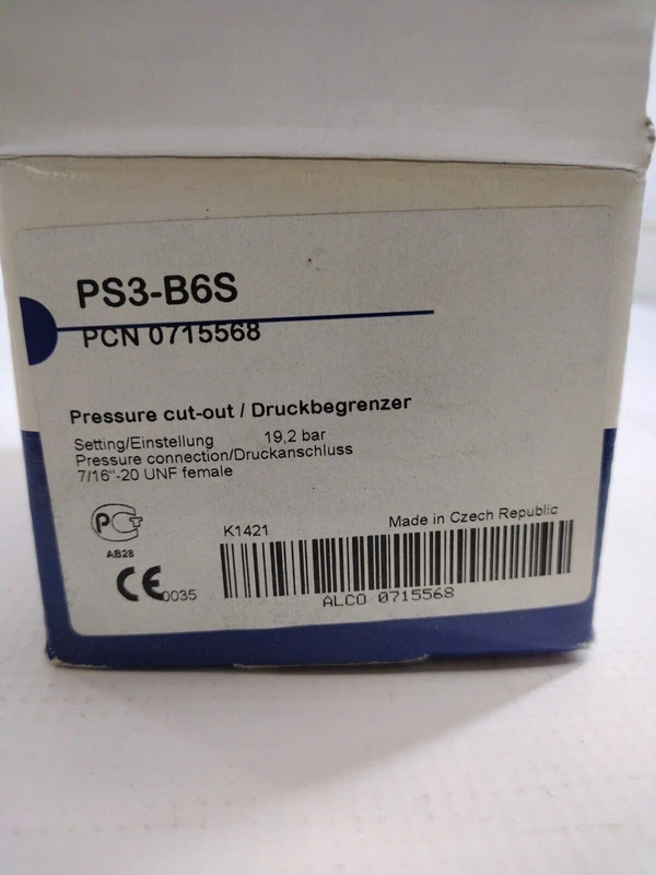 0715568 Emerson PS3-B6S Pressure Switch Cut-out Set 19.2 bar